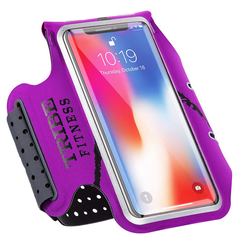 TRIBE Premium 100% Lycra Running Armband & Phone Holder in Purple for Medium Sized Smartphones - Tribe Fitness