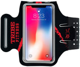 TRIBE Premium 100% Lycra Running Armband & Phone Holder in Black and Red for Larger Sized Smartphones - Tribe Fitness