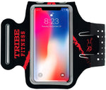 TRIBE Premium 100% Lycra Running Armband & Phone Holder in Black & Red for Smaller Sized Smartphones - Tribe Fitness