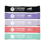Tribe Booty Shape Bands 5 Piece Set, Up to 70 Pounds Resistance, Pastel or Blue Editions - Tribe Fitness