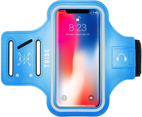 TRIBE Running Phone Holder Sports Armband. iPhone Cellphone Arm Band for Women & Men. Runners, Jogging, Exercise, Walking & Gym Workout. Cell Bands for iPhones, Galaxy & More! Fits Plus Phones Sizes!! - Tribe Fitness